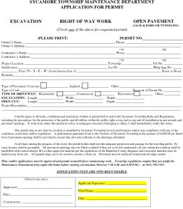Icon of Street Opening-Right Of Way Work Permit Application